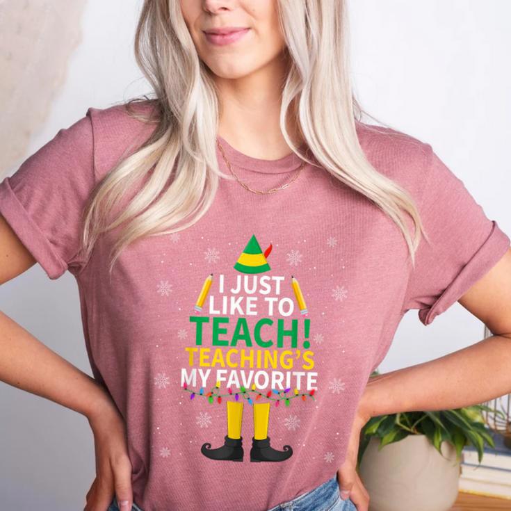 I Just Like To Teach Teaching My Favorite Christmas Teacher Women's Heather T-Shirt
