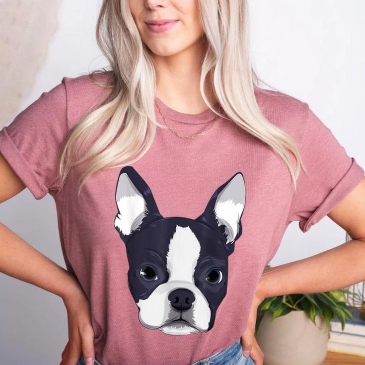Kids Boston Terrier Dog For Women And Girls Women's Heather T-Shirt
