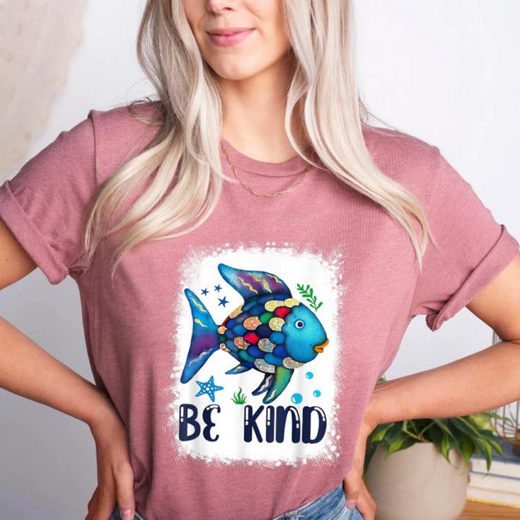 Be Kind Rainbow Fish Teacher Life Back To School Teaching Men Women Women's Heather T-Shirt