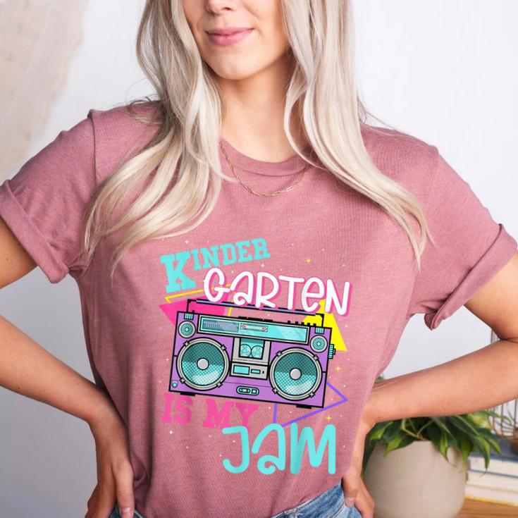 Kindergarten Is My Jam Cute Teacher Shirt 80's 90's Styl Women's Heather T-Shirt