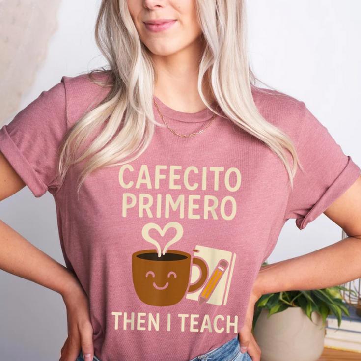 Latina Teacher Bilingual Educator Spanish Heritage Empower Women's Heather T-Shirt
