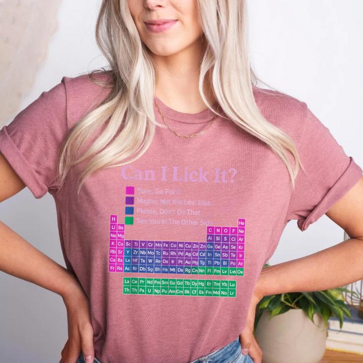 Can I Lick It Periodic Table Teacher Student Kids Women's Heather T-Shirt