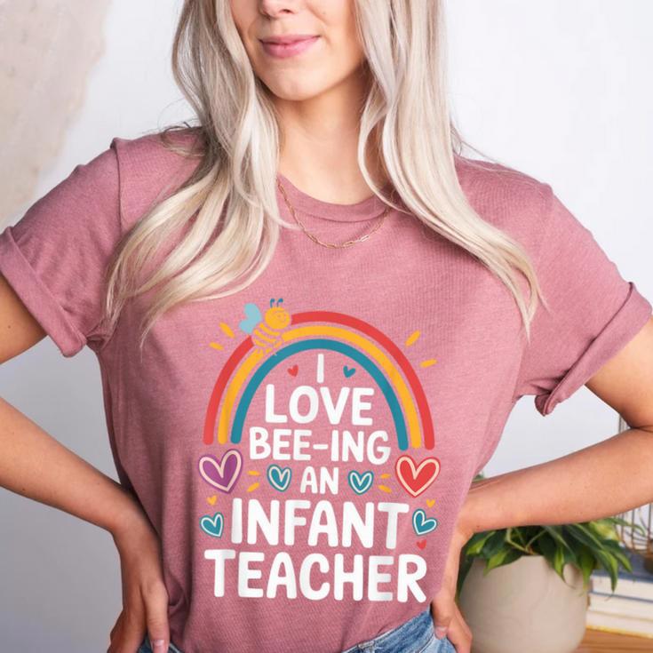 I Love Bee-Ing An Infant Teacher Toddler Teaching Women's Heather T-Shirt