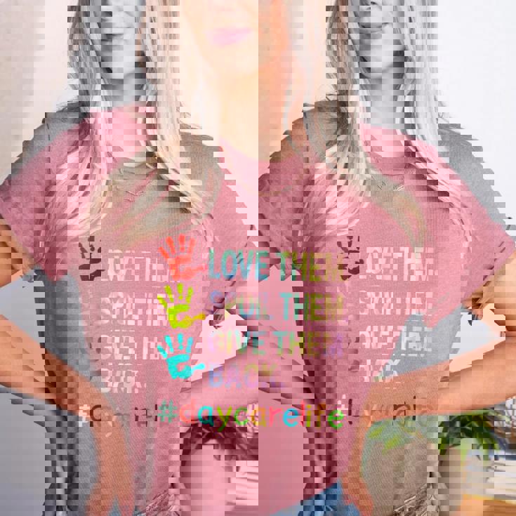 Love Daycare Provider Childcare Teacher Tie Dye Women&#x27;s Heather T-Shirt