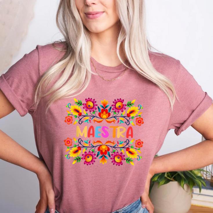 Maestra Cinco De Mayo Spanish Mexican Teacher Women's Heather T-Shirt