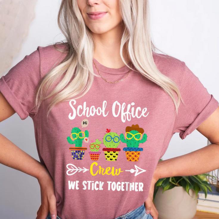 Matching Teacher Back To School School Office Crew Cactus Team School Office Squad Women's Heather T-Shirt
