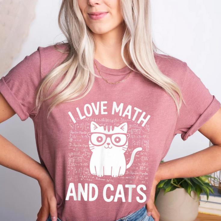 Math And Cats Apparel For Teachers Students Cat Lovers Women's Heather T-Shirt