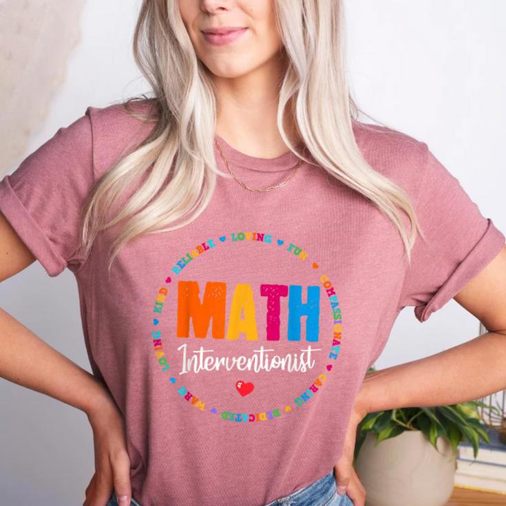 Math Interventionist Teacher Coach Squad Mathematics STEM Women's Heather T-Shirt
