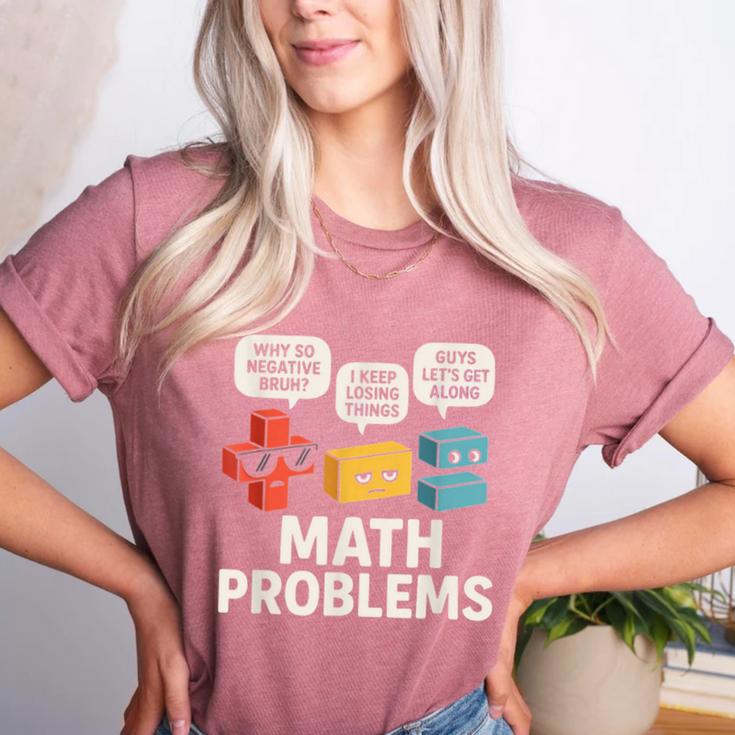 Math Problems Symbols Teacher Back To School Girl Boy Women's Heather T-Shirt