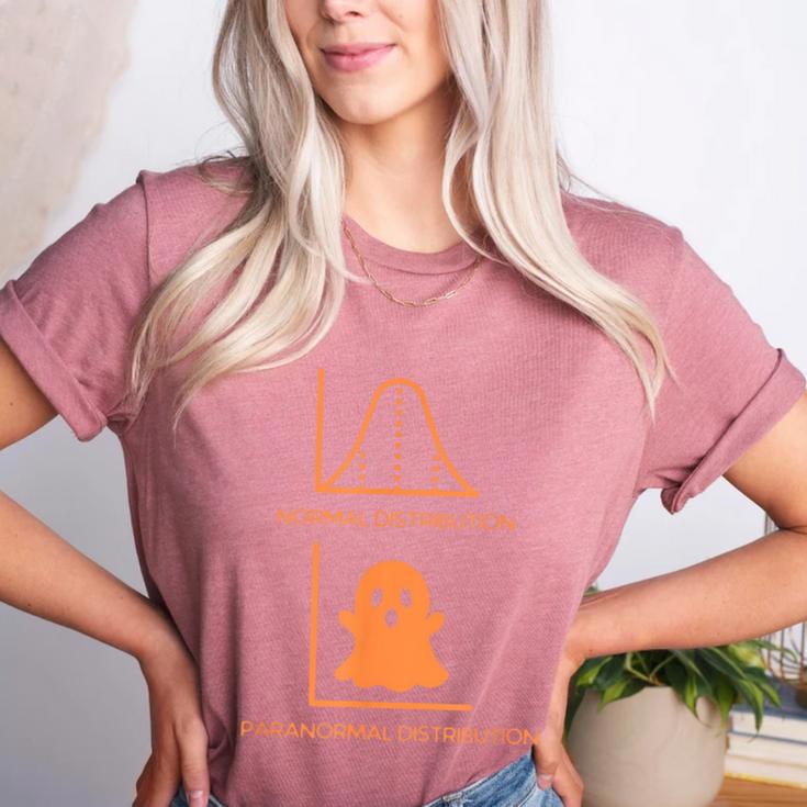 Math Statistics Normal Paranormal Distribution Teacher Women's Heather T-Shirt