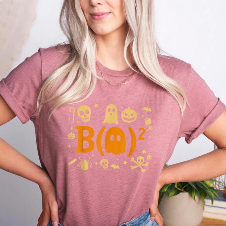 Math Teacher Ghost Shirt Cute Spooky Teacher Halloween Women's Heather T-Shirt