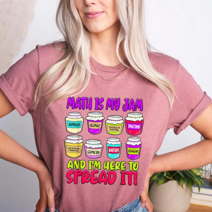 Math Teacher My Jam Here To Spread Mathematics Humor Women's Heather T-Shirt