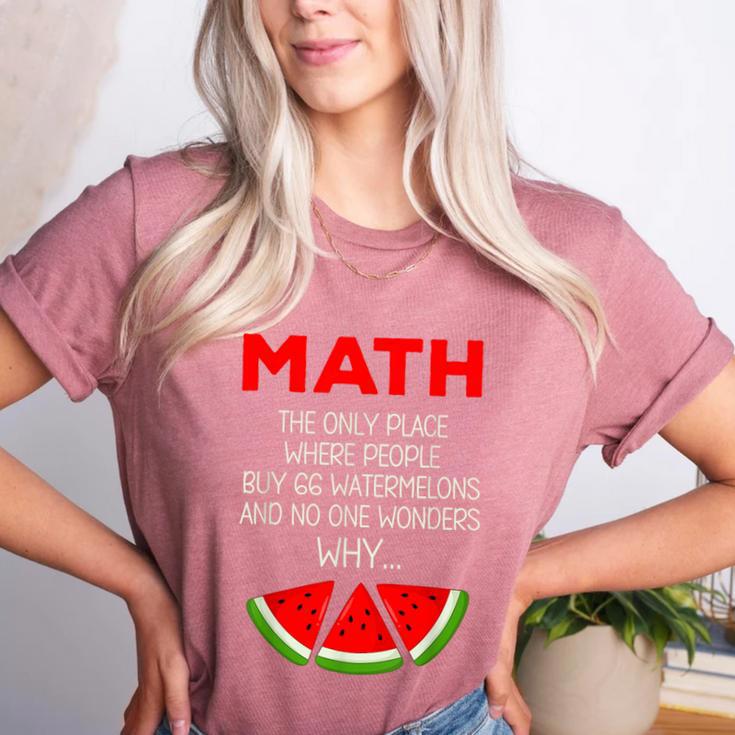 Math Watermelon Calculation Joke Teacher Student Women's Heather T-Shirt