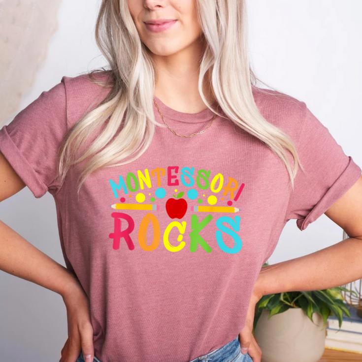 Montessori Rocks Montessori Teacher Back To School Women's Heather T-Shirt