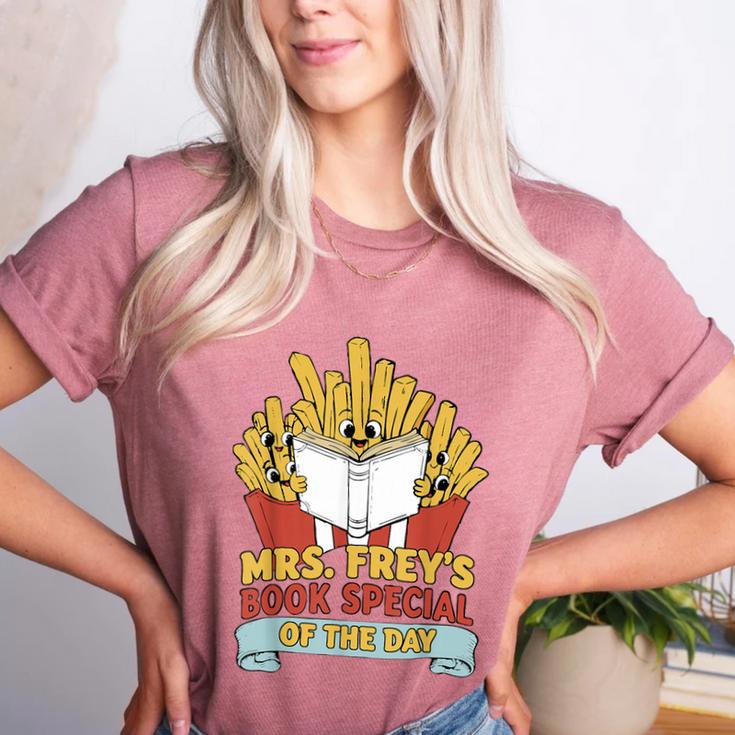 Mrs Frey Book Special Reading Elementary Teacher Women's Heather T-Shirt