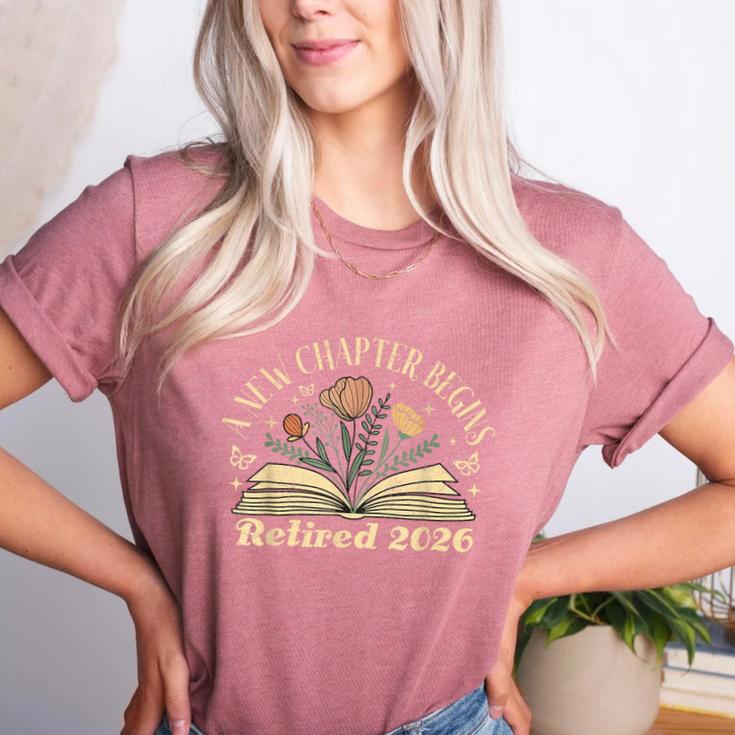 A New Chapter Begins Retired 2026 Teacher Retirement Women's Heather T-Shirt
