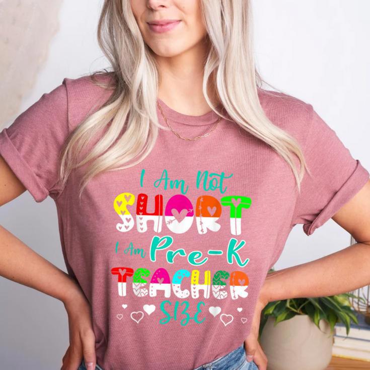 I Am Not Short I Am Pre-K Teacher Size Teacher For Men Women Kids Women's Heather T-Shirt