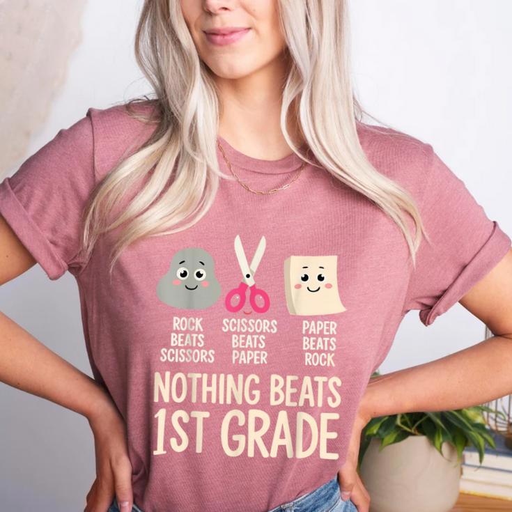 Nothing Beats 1st Grade Back To School Kids Teachers Women's Heather T-Shirt