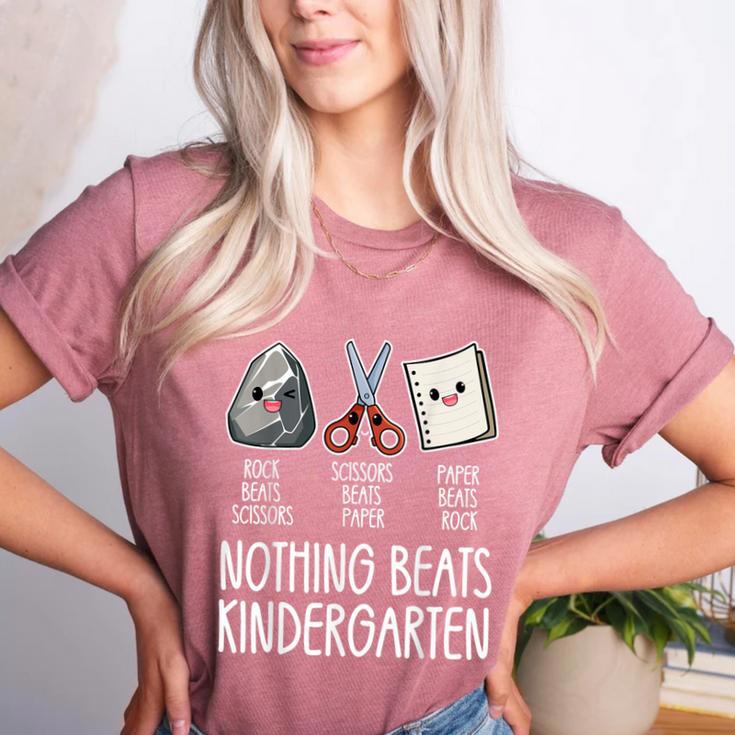 Nothing Beats Kindergarten Back To School Kid Teacher Women's Heather T-Shirt