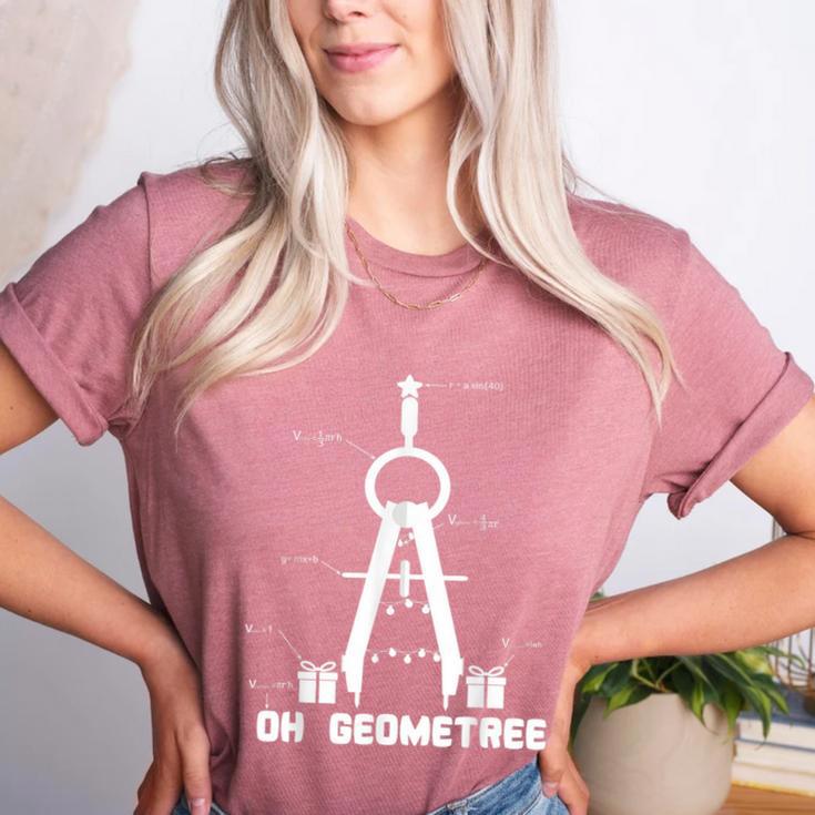 Oh Geometree Math Teacher Geometry Christmas Tree For Men Women Kids Women's Heather T-Shirt