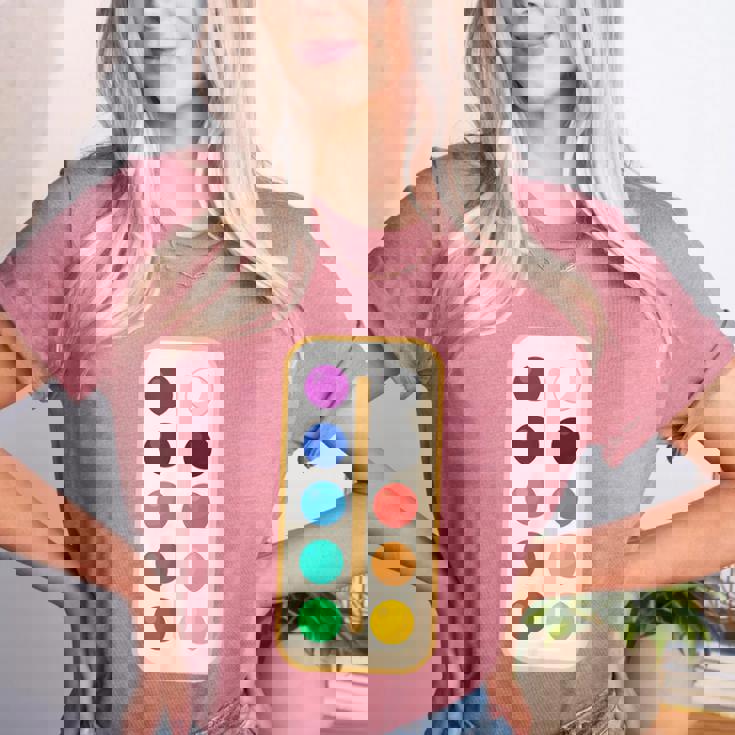 Paint Palette ArtSet Halloween Costume For Teachers Students For Men Women Kids Women&#x27;s Heather T-Shirt