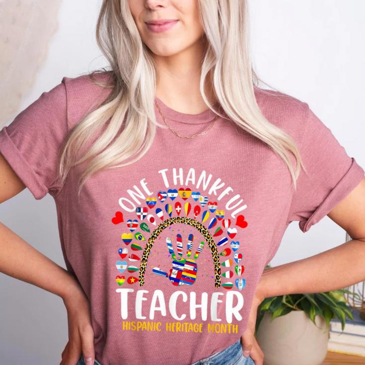 Hispanic Heritage Month One Thankful Teacher Rainbow Women's Heather T-Shirt