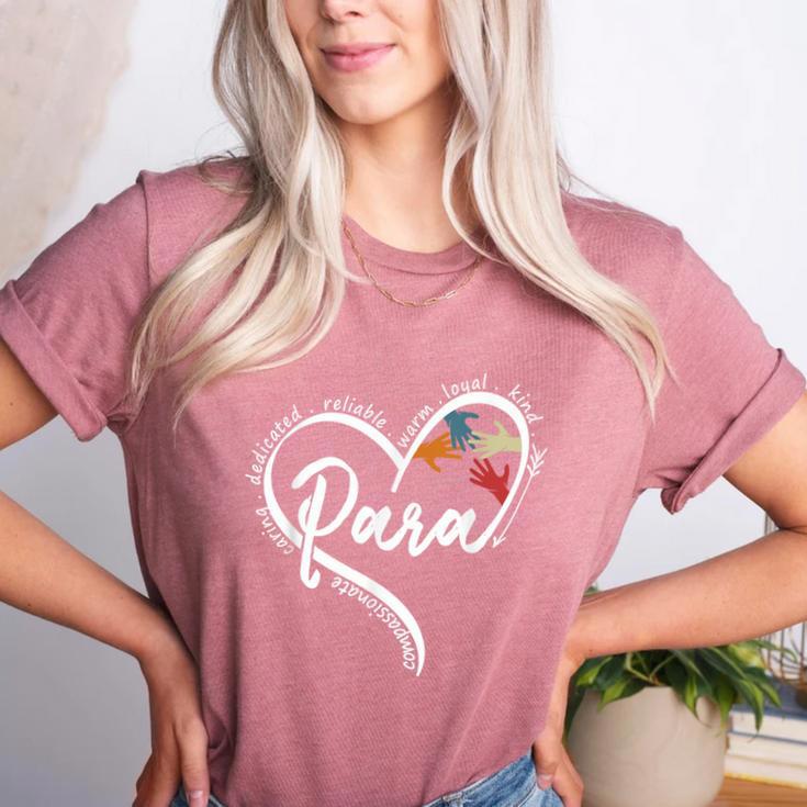 Para Heart Paraprofessional Teacher Paraeducator Women's Heather T-Shirt
