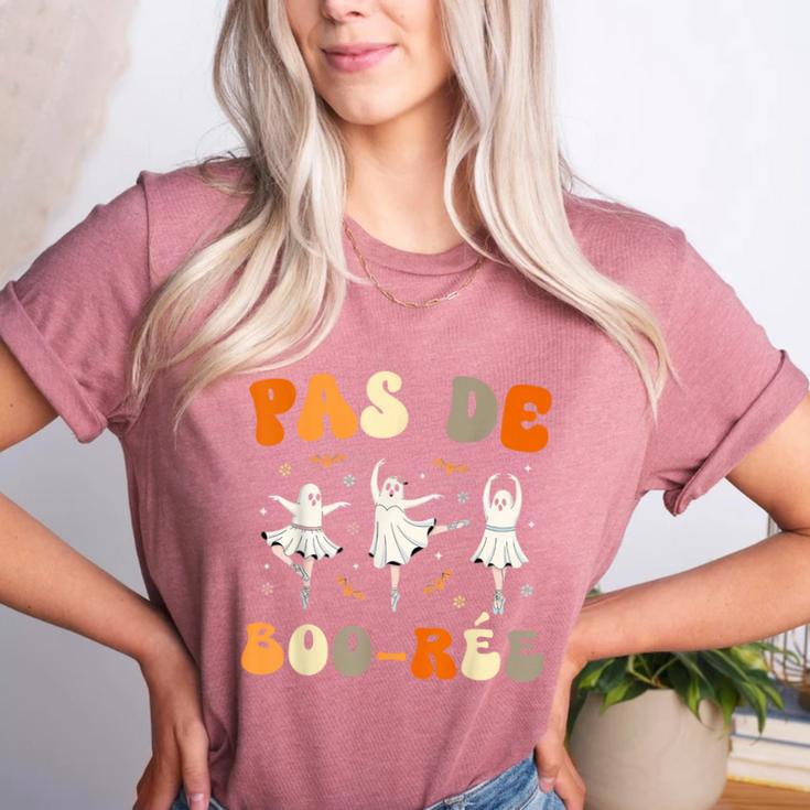 Pas De Boo-Rée Ghost Ballet Dancer Halloween Dance Teacher Women's Heather T-Shirt