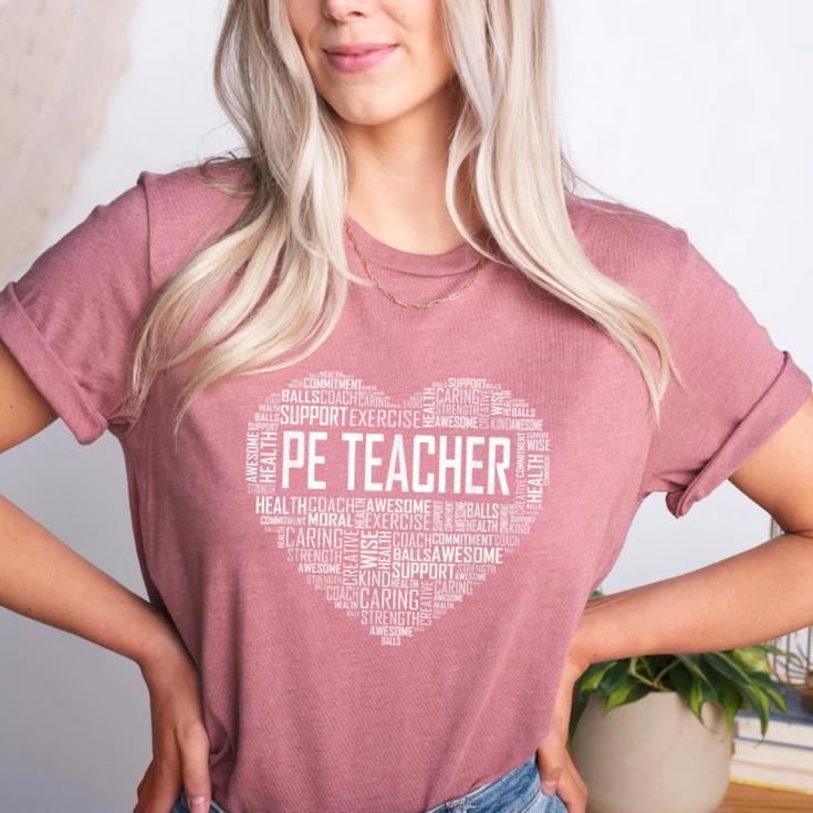 PE Physical Education Teacher PEAppreciation Coach Women's Heather T-Shirt