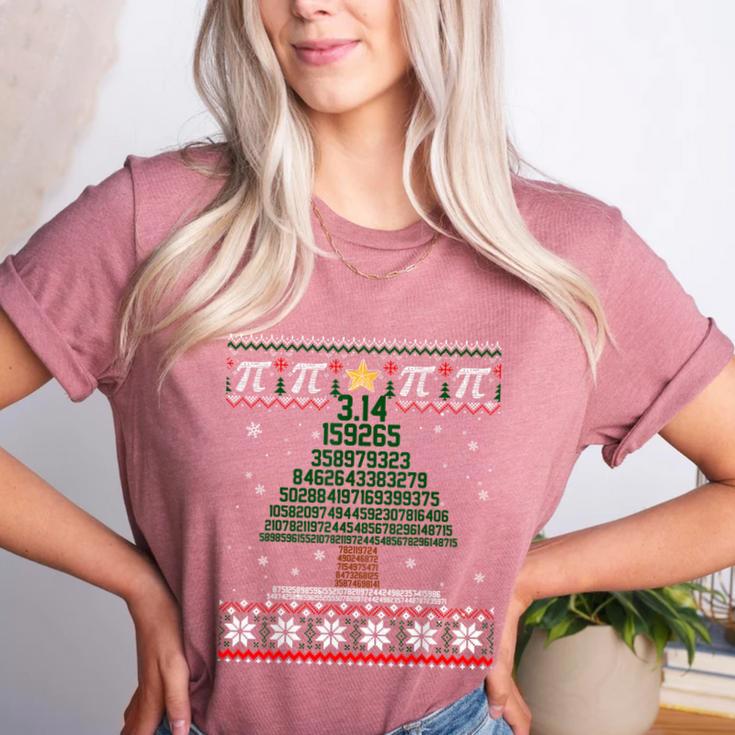 Pi Tree Christmas Math Teacher Ugly Sweater Men Women Kids Women's Heather T-Shirt