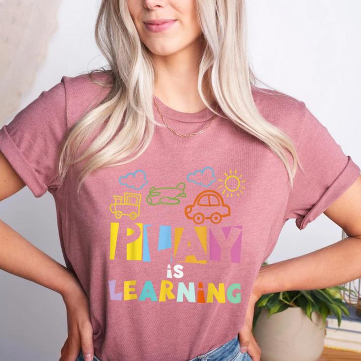 Play Is Learning Design T Designs For Teachers Preschool Women's Heather T-Shirt