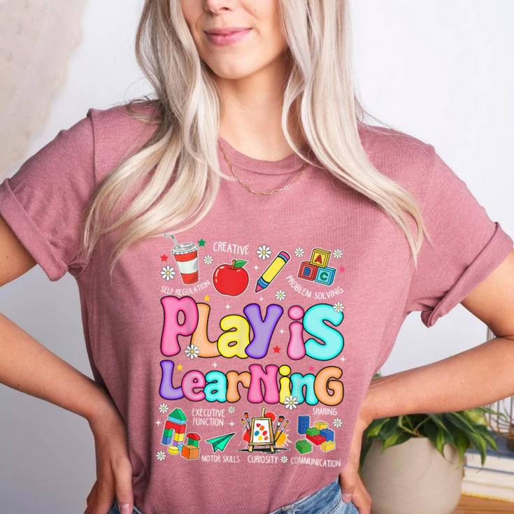 Play Is Learning Educational Teacher Women Women's Heather T-Shirt