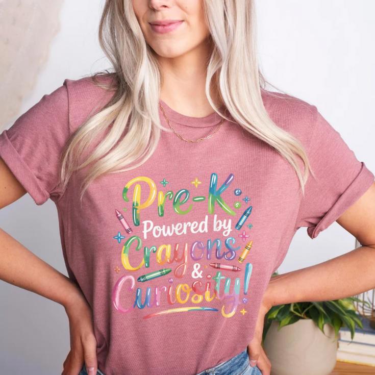 Pre-K Crayons & Curiosity Preschool Teachers Life Tie Dye Women's Heather T-Shirt