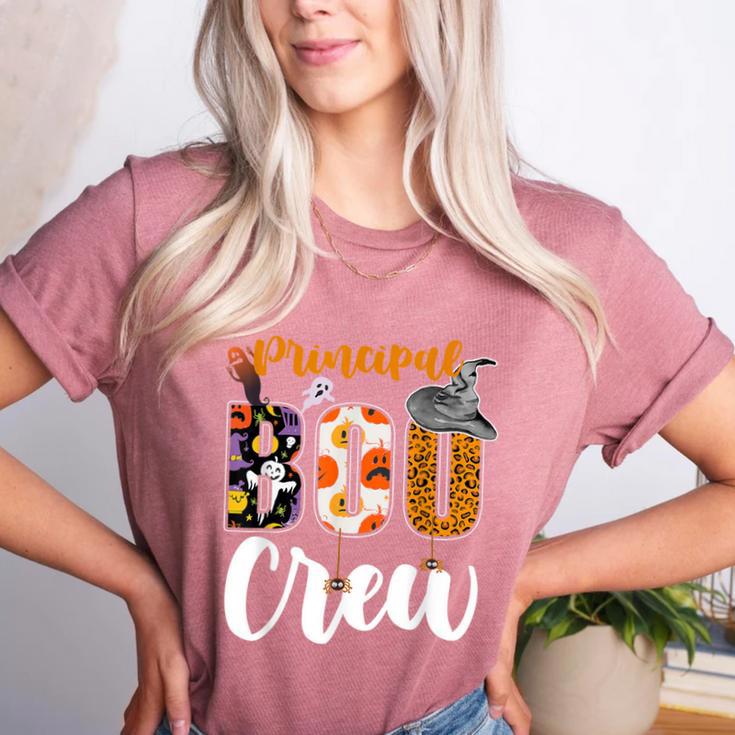 Principal Boo Crew Ghost Halloween Teachers School Matching Women's Heather T-Shirt