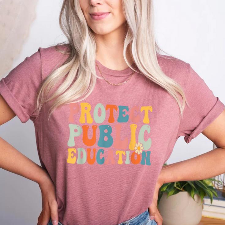 Protect Public Education Public Teacher School Women's Heather T-Shirt