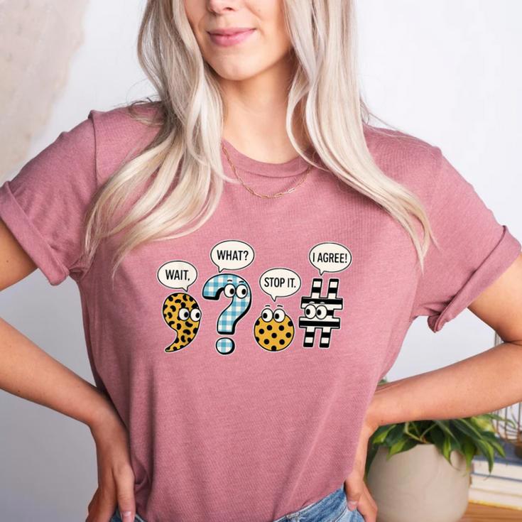 Punctuation English Grammar Teacher Back To School Women's Heather T-Shirt