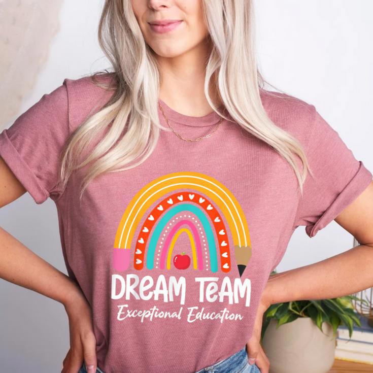 Rainbow Pencil Dream Exceptional Education Team SPED Teacher Women's Heather T-Shirt
