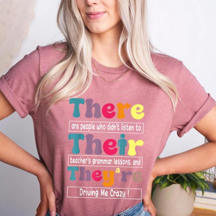 There Their They'Re English Teacher Grammar Memes Women's Heather T-Shirt