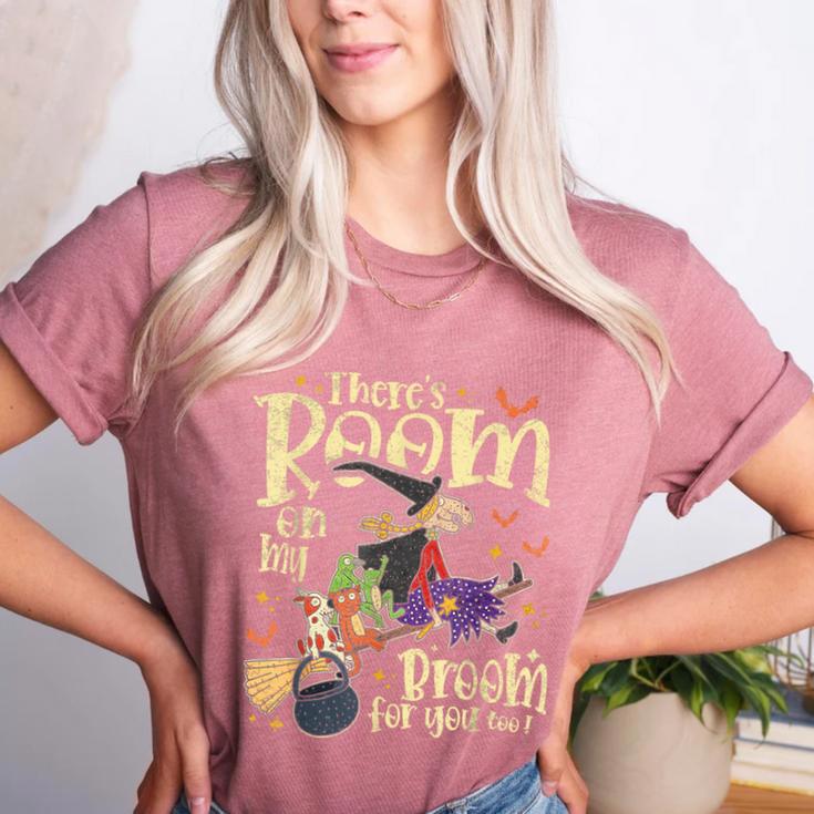 There's Room On My Broom For You Too Teacher Halloween Women's Heather T-Shirt