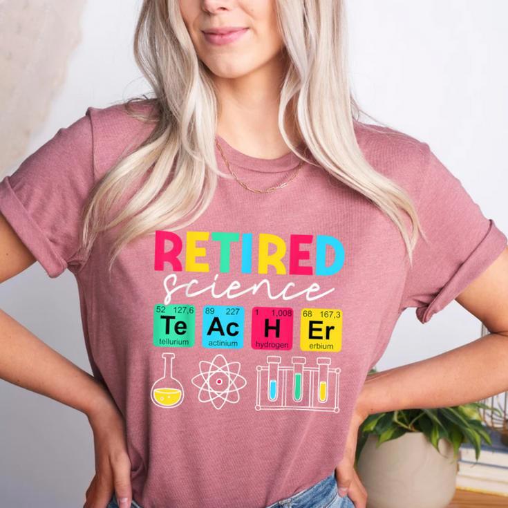 Retired Science Teacher Periodic Table Teacher Life Women's Heather T-Shirt