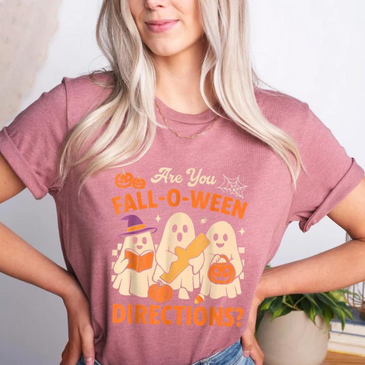 Retro Are You Fall O Ween Directions Ghost Teacher Spooky Women's Heather T-Shirt