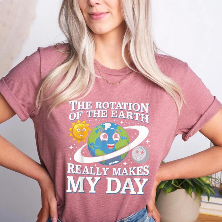 Rotation Of Earth Science Teacher Earth Day Men Women Women's Heather T-Shirt