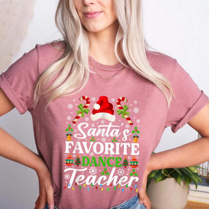 Santa's Favorite Dance Teacher Shirt Christmas Pajama Women's Heather T-Shirt