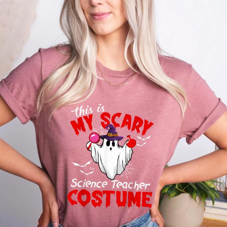 This Is My Scary Science Teacher Costume Ghost Halloween Women's Heather T-Shirt