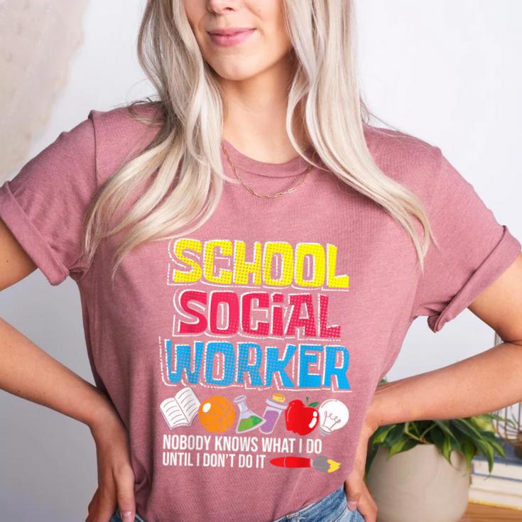 School Social Worker Teacher Caseworker Public Servant LSW Women's Heather T-Shirt