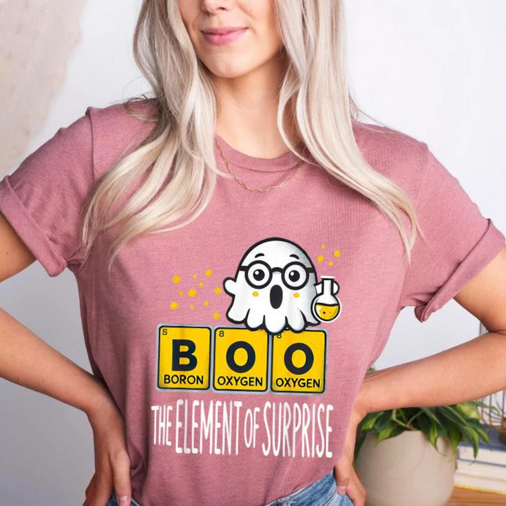 Science Teacher Halloween Elements Of Surprise Chemistry Women's Heather T-Shirt