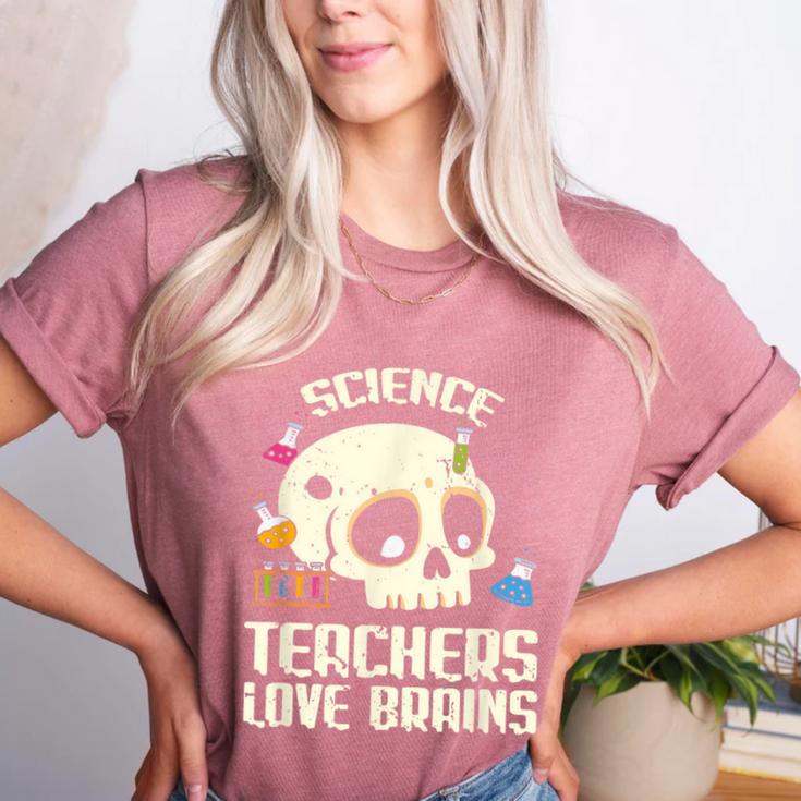 Science Teachers Love Brains Teachers Halloween Women's Heather T-Shirt