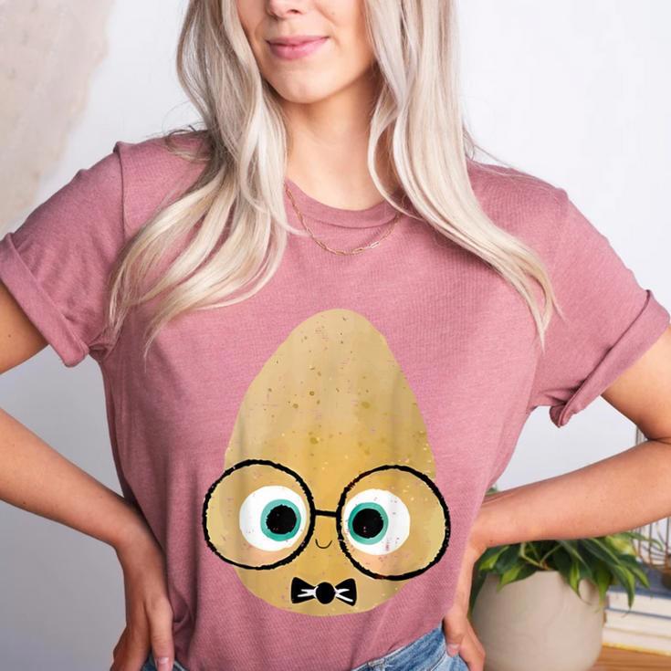 The Smart Seed Good Egg Teacher Halloween Costume Food Group Women's Heather T-Shirt