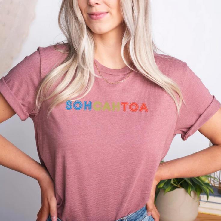 SOHCAHTOA Math For Teacher Student SOH CAH TOA Trig Women's Heather T-Shirt