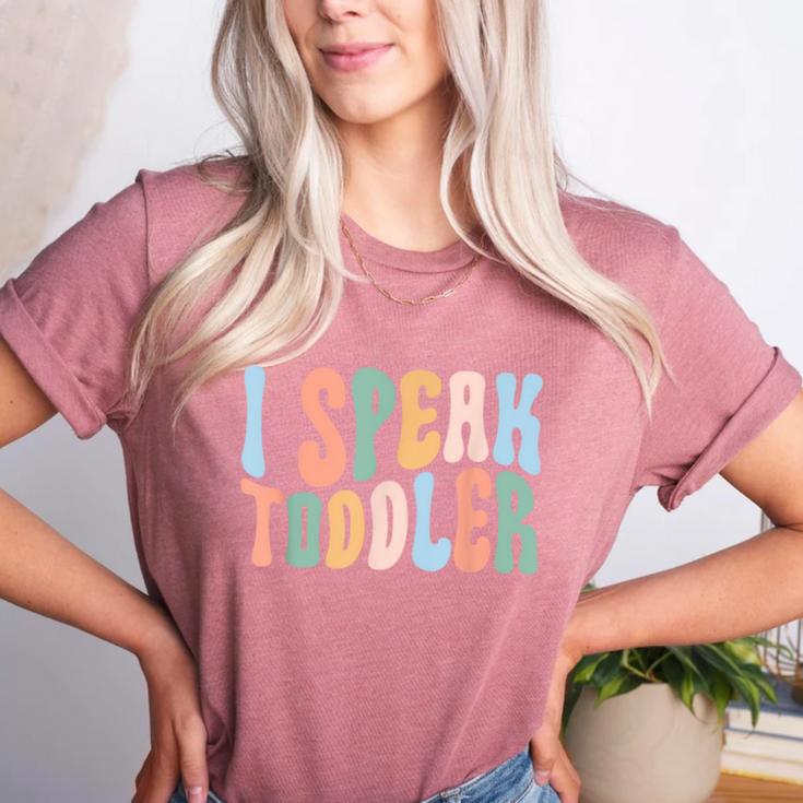 I Speak Toddler Teacher Pre School Back To School First Day Women's Heather T-Shirt